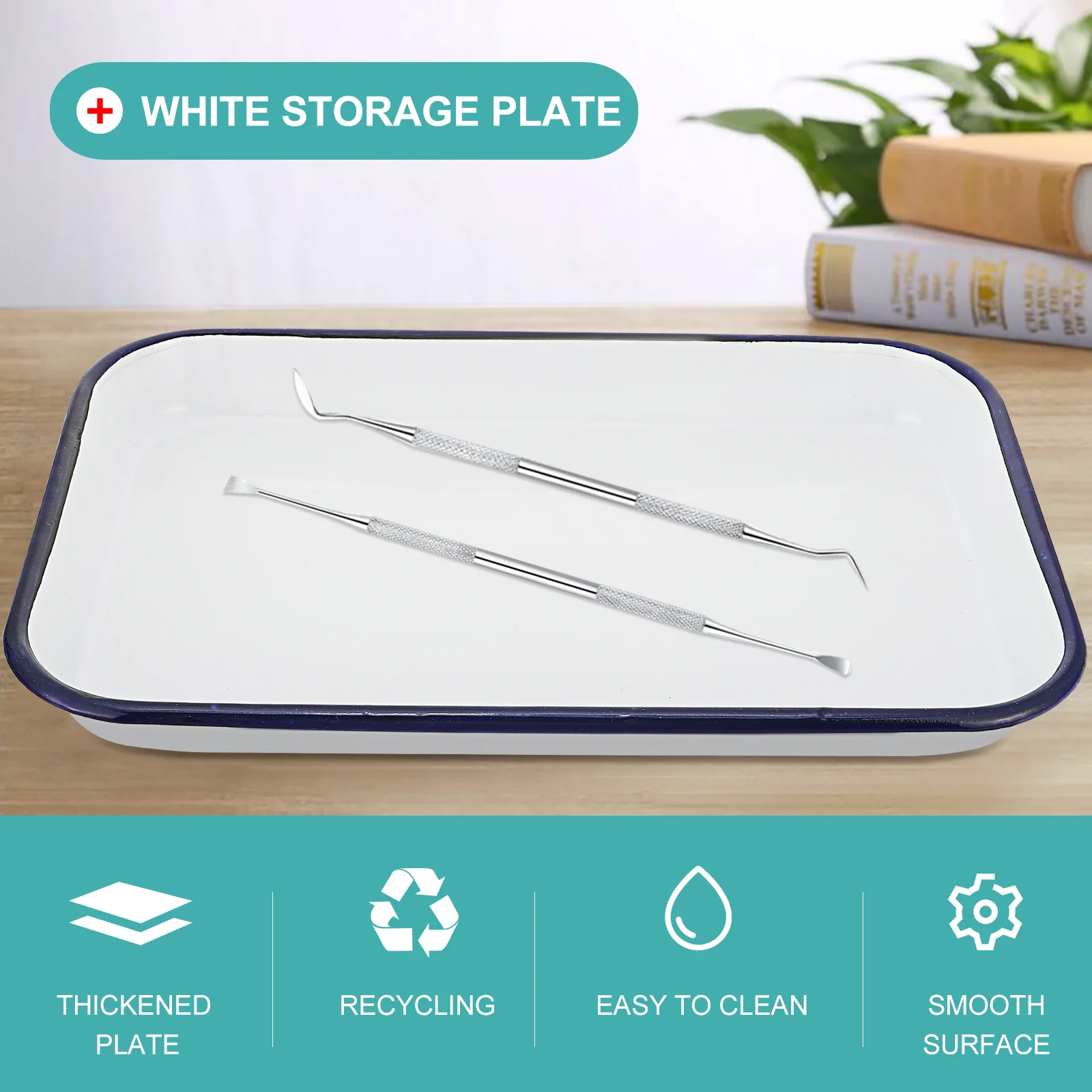 

Sterilized Square Plate Storage Plate Practical Enamel Tray Square Plate