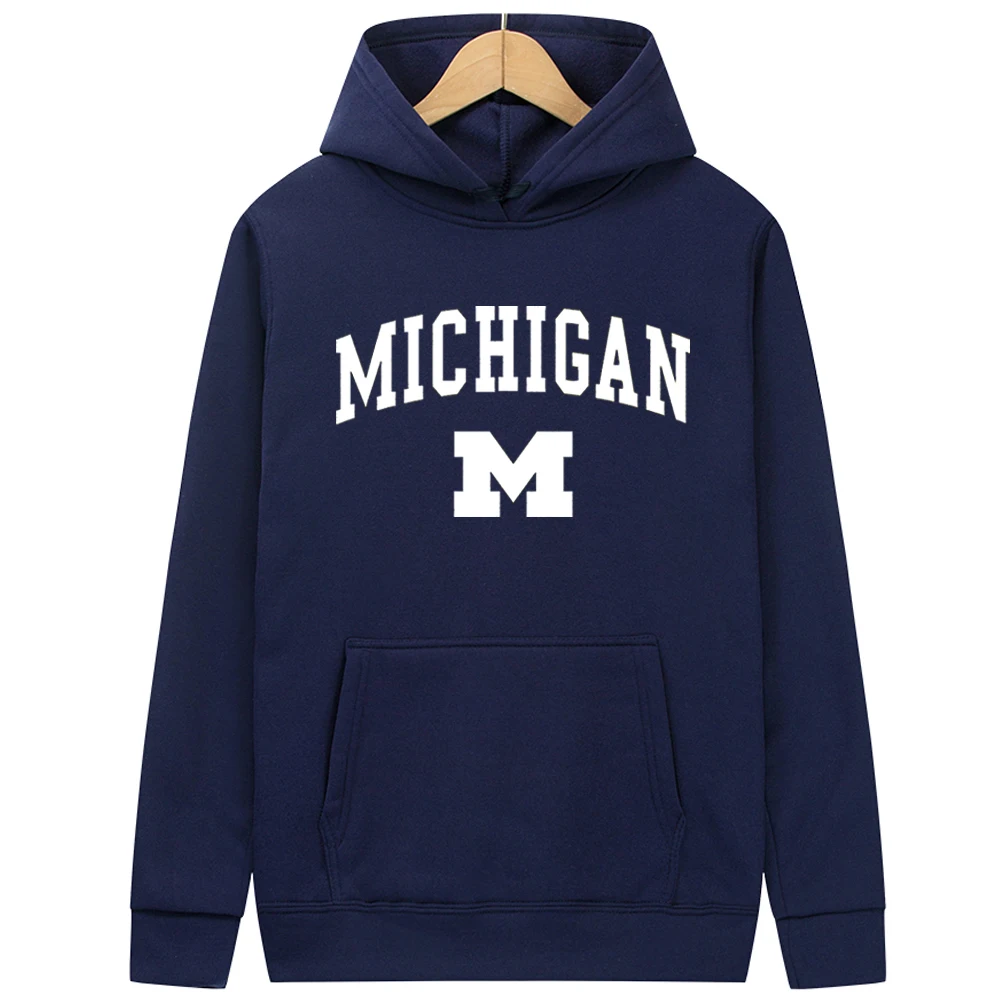 thumbnail image 1 of Sudadera con capucha para hombre y mujer, suéter Unisex con estampado de letras de Míchigan, moda informal para estudiantes y parejas, Otoño e Invierno, 1 of 5