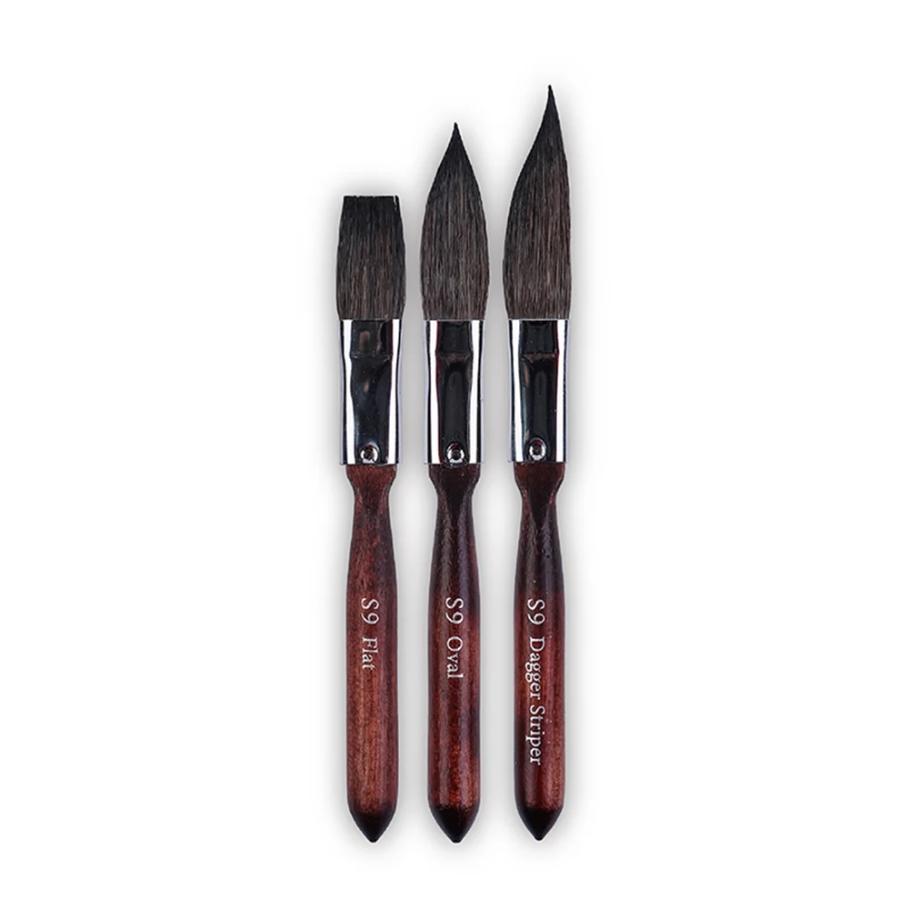 Artsecret Mini Dagger Oval Flat Squirrel Hair Watercolor Brushes Set Professional Painting Brush for Painting Art Supplies 6