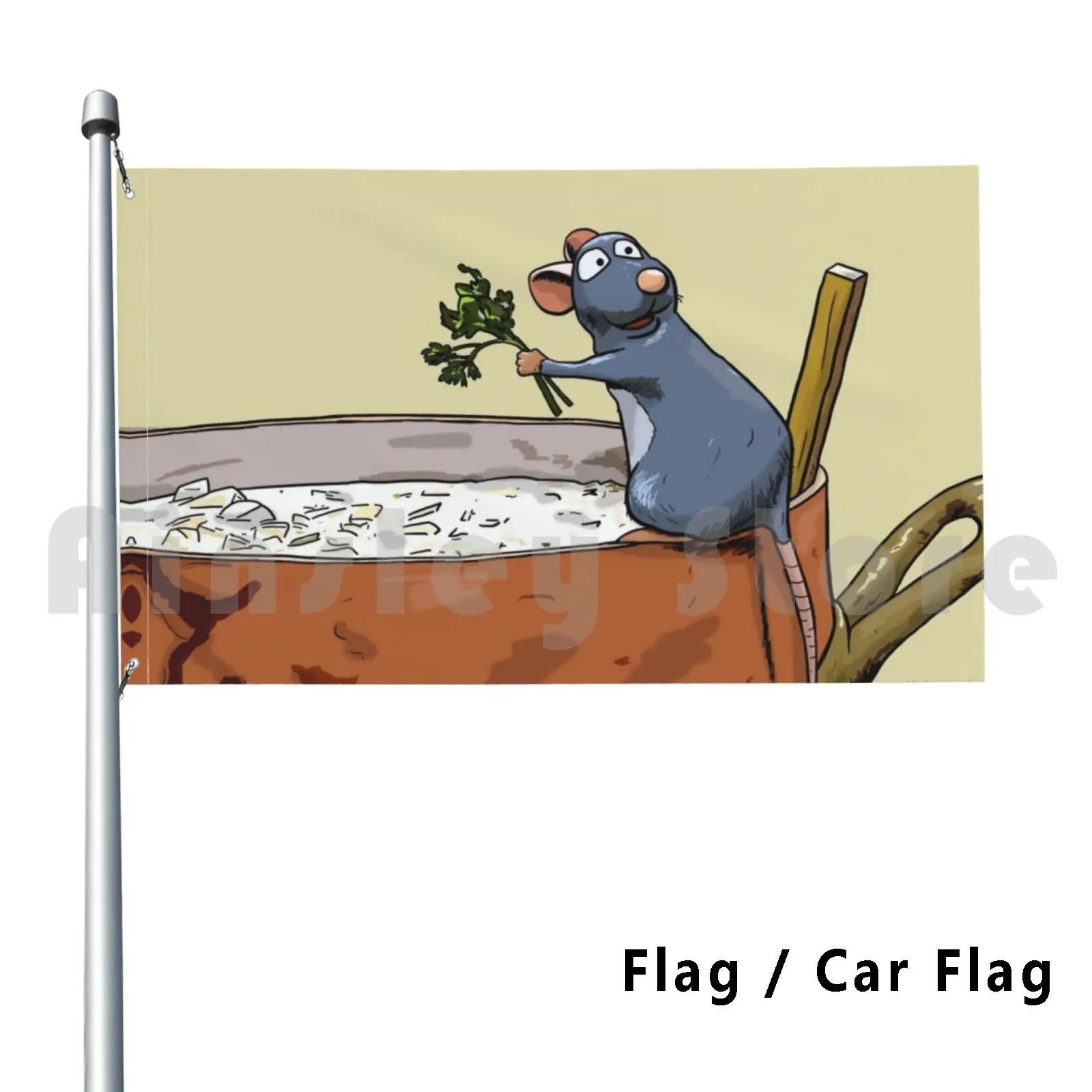 Ratatouille Flag Car Flag Funny Ratatouille Rat Cooking
