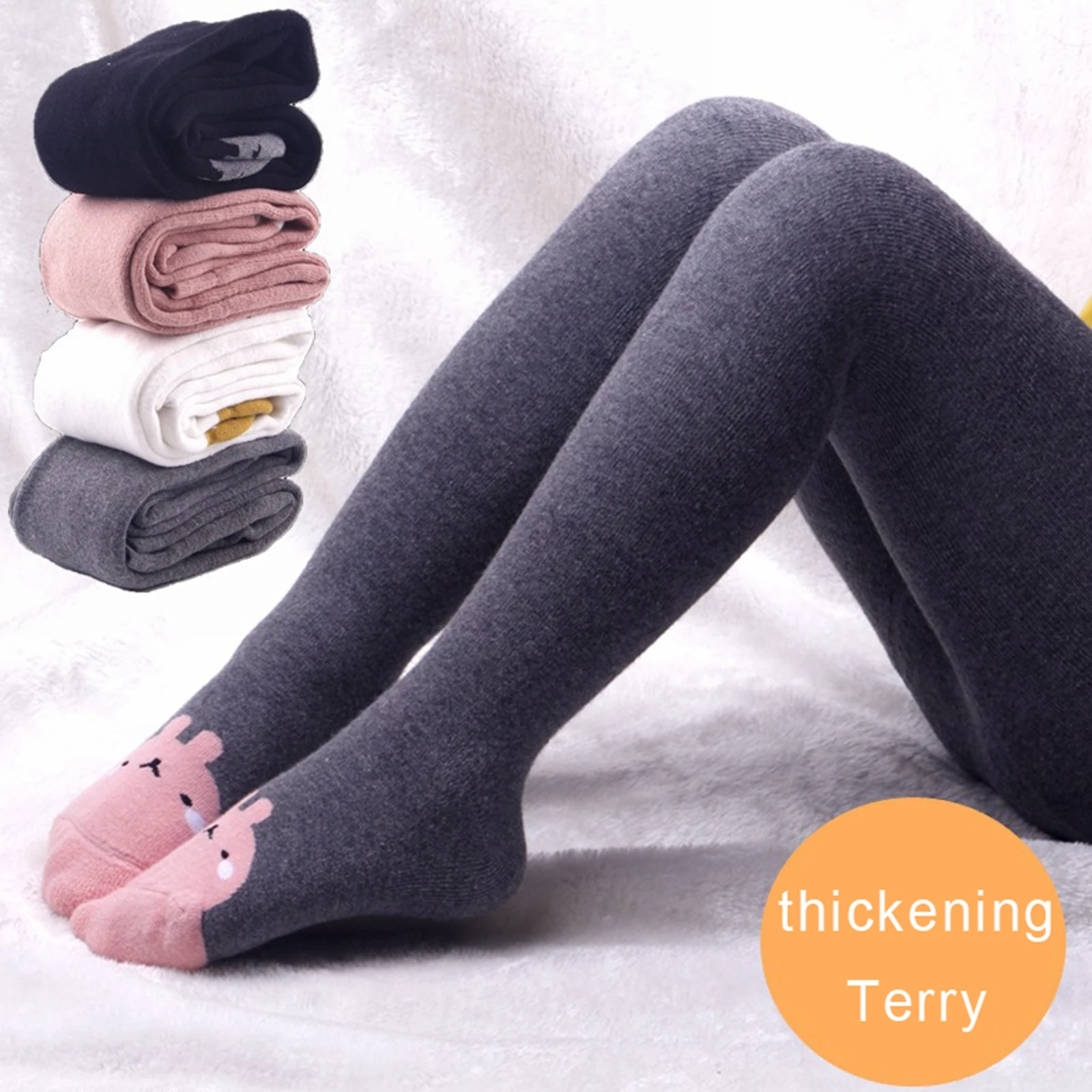 

Зимние теплые колготки на флисе для девочек, чулки, эластичные леггинсы, Детские Зимние теплые мягкие хлопковые колготки