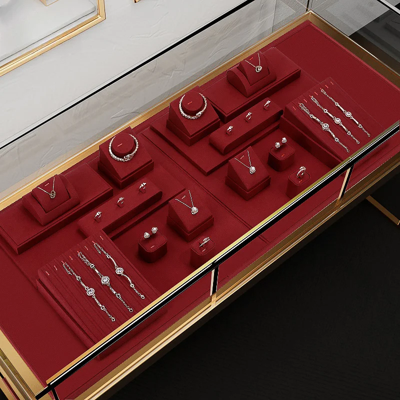 Jewelry Display Rack Microfiber Display Ring Earrings Counter Jewelry Display Props Live Set Organizador De Joyas