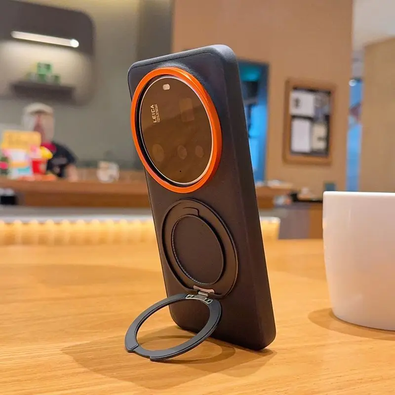 Luxury Business Magnetic Rotating Stand Leather Case with Shockproof Bumper