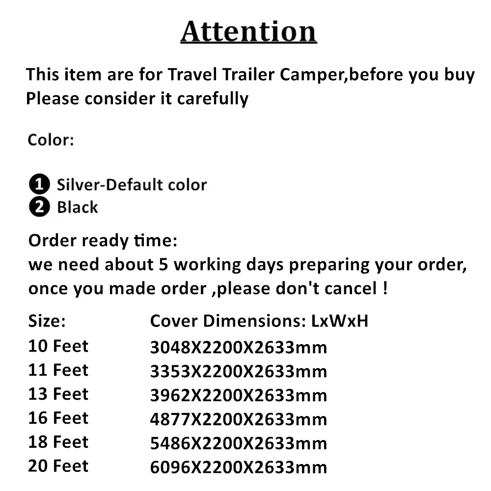 ALWAYSME Travel Trailer RV Cover