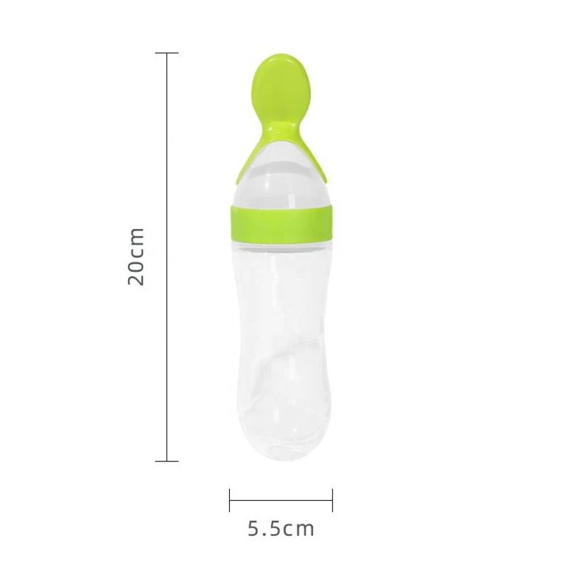 Squeezing Feeding Bottle Silicone Newborn Baby Training Rice Spoon Infant Cereal Food Supplement Feeder Safe Tableware Tools 3