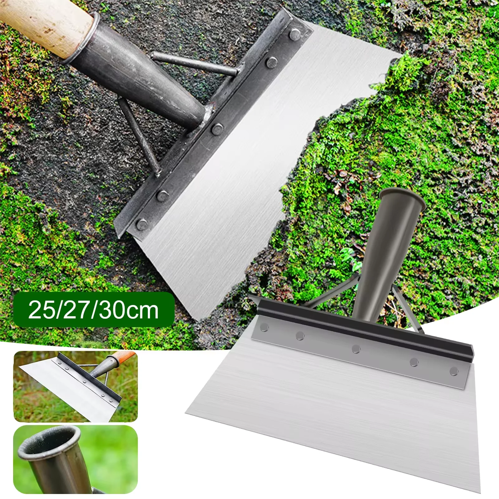 30cm Metal Weed Cleaning Shovel Stainless Steel Deicing Shovel Multifunctional Outdoor Garden Shovel Farm Weeding Planting Shove 1