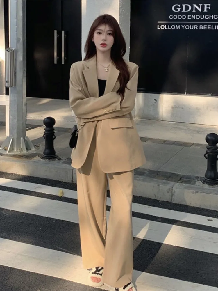 Spring Summer Women Blazer Pantsuit Long Sleeve Jacket Pants Two Piece Set Female Fashion Business Casual Purple Trousers Suit