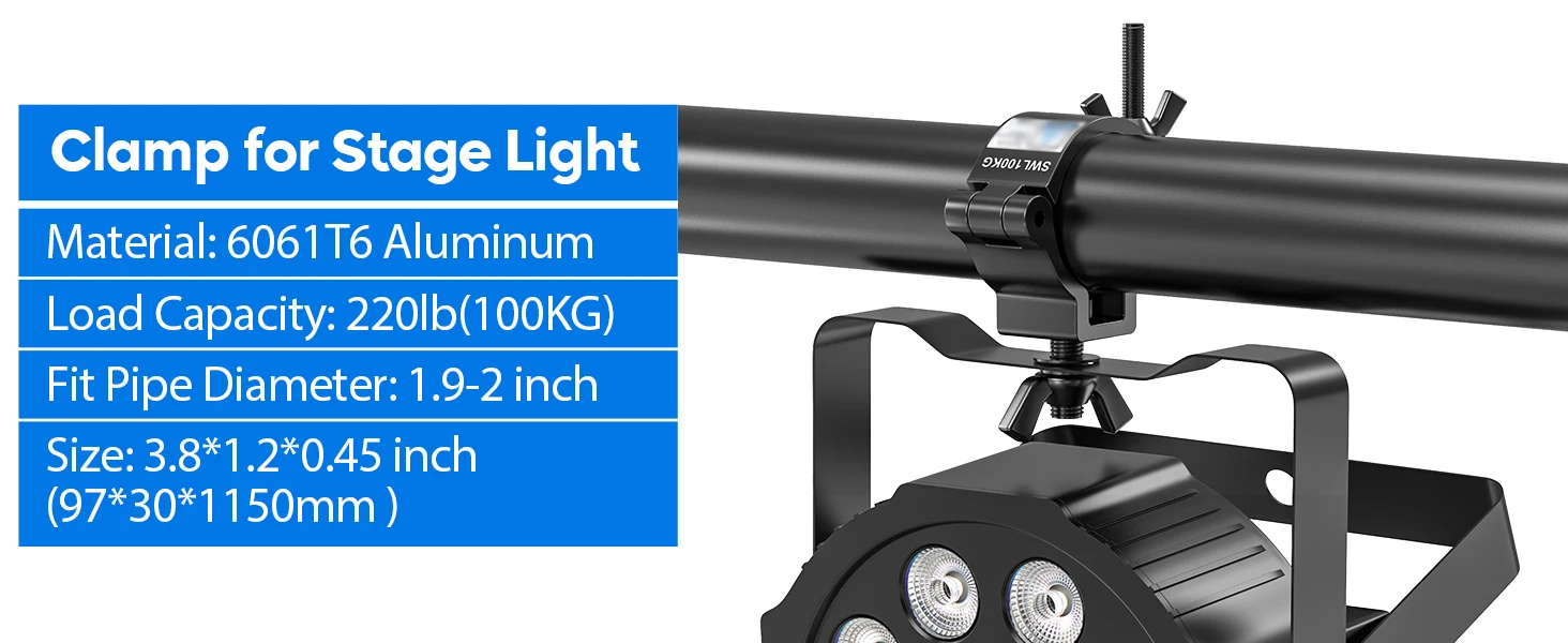 U'King 8Pcs Black Truss Clamps Heavy Duty Stage Lighting Hooks For Hanging DJ Lighting Par Lights Spot Lights
