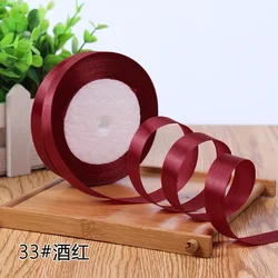 Elegant 15mm Satin Ribbon for DIY Crafts and Decor - 22 Meters (Burgundy)