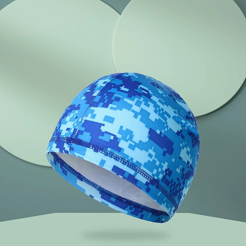 Description Picture 4 of itemSummer Swimming Cap Plus Size Adult Ear Protection Long Hair Cover Outdoor Sports Bathing Caps Brimless Turban Beach Hats Camo