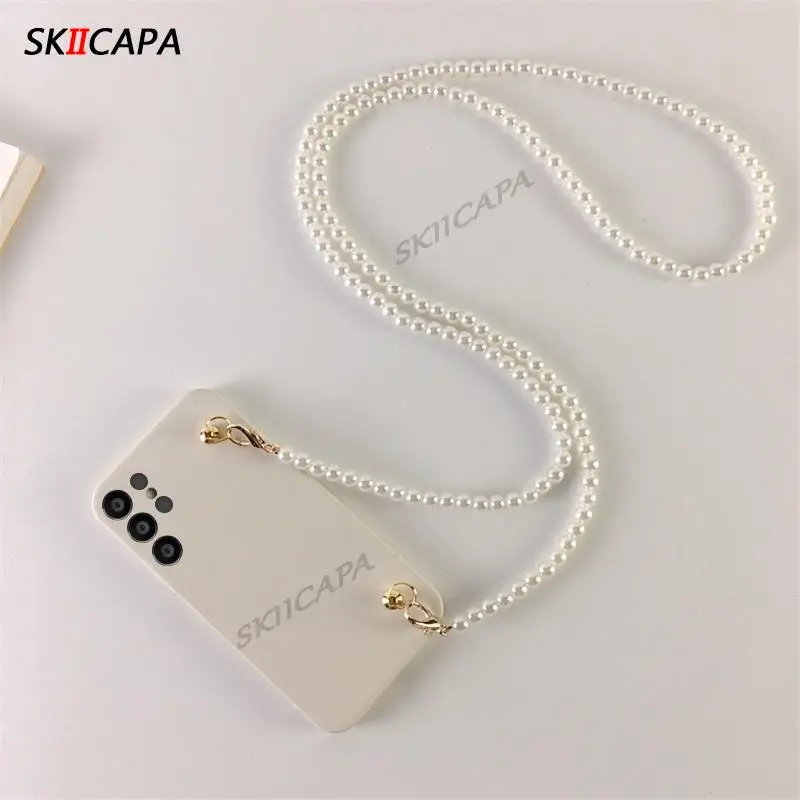 Pearl Crossbody Lanyard Cord Chain Soft Silicone TPU Phone Case