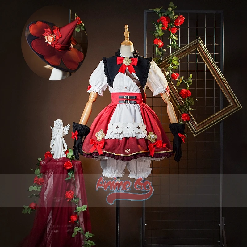 

Игра Genshin Impact Klee Косплей Костюм Klee маленькая ведьма новая кожа взрослые дети Лолита платье Kawaii Хэллоуин искусственная кожа