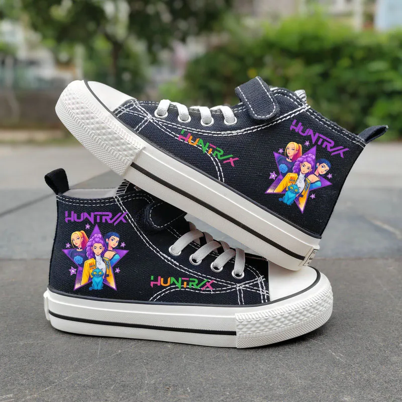 Scarpe da ginnastica per bambini Kpop Demon Hunters, scarpe alte in tela per ragazze, scarpe da studente, scarpe da tennis traspiranti per esterni, scarpe casual. - immagine 3