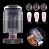 New Rotatable Transparent Stamps Variable Pattern Size Silicone Fingertip Printing French Nail Seal Stamper Scraper Tool 5