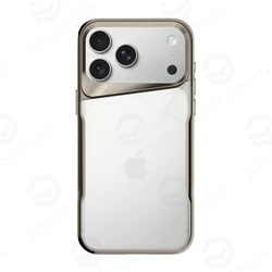 Luxury Titanium Primary Color Armor Waist Slim Case - Clear Shockproof Protective Cover - iPhone 15 Plus (Gray TM XMY)