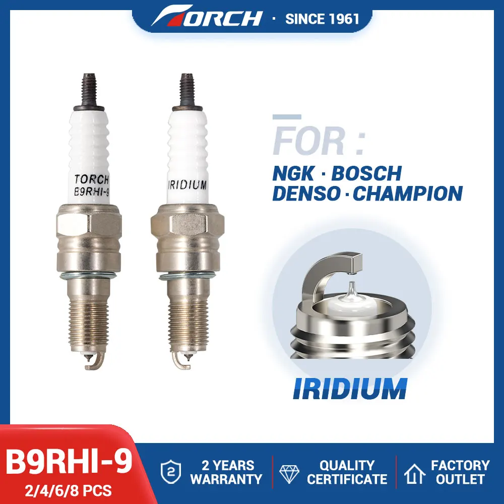 2-8Pcs Candele Di Sostituzione Per 6777/Imr9C-9H 6216/Cr9Ehix-9 7502/Cr9Eh-9 6544/Imr9D-9H Tipo Di Vite Iridium Candela Torch B9Rhi-9
