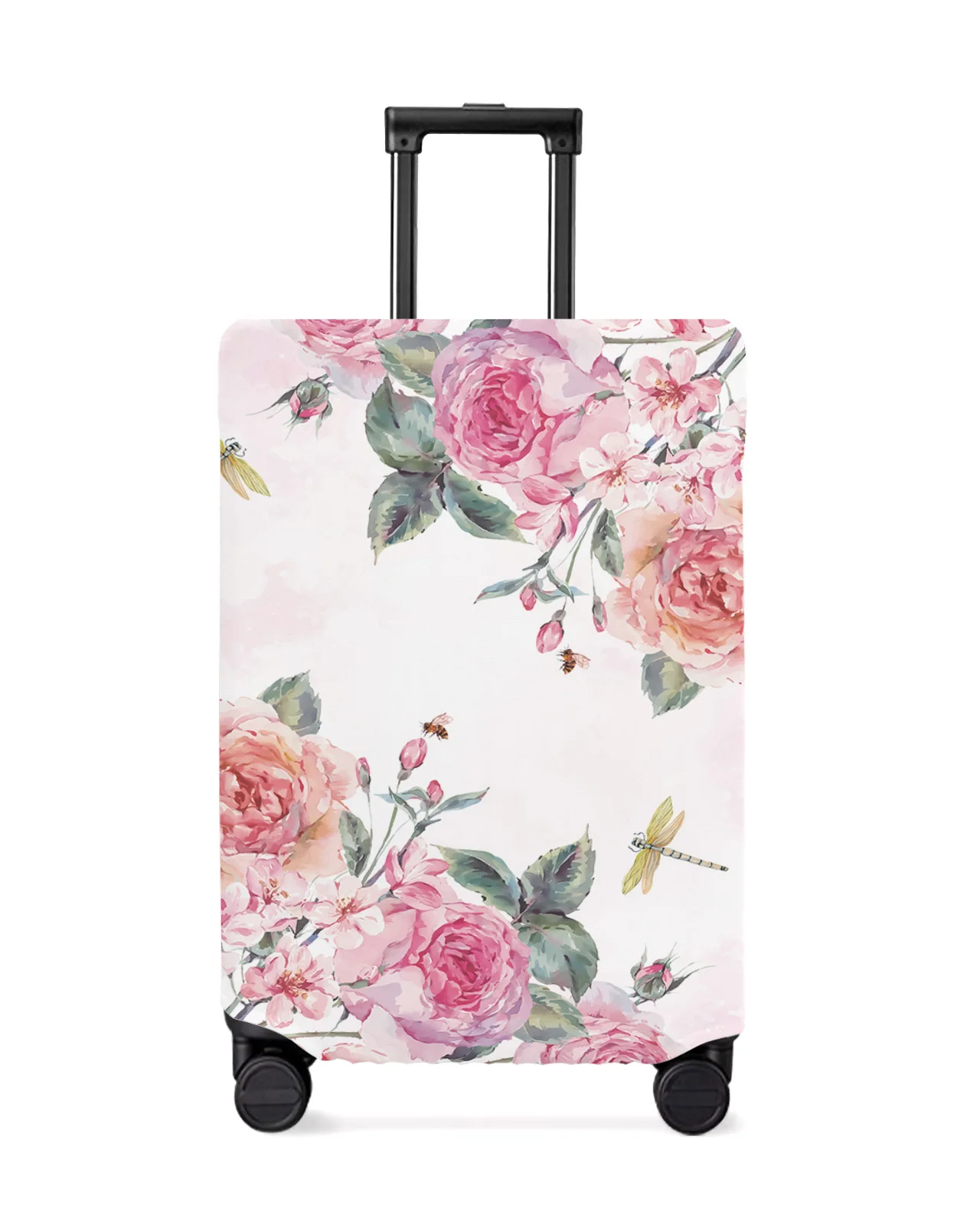 pink-flower-dragonfly-watercolor-travel-luggage-protective-cover-travel-accessories-suitcase-elastic-dust-case-protect-sleeve