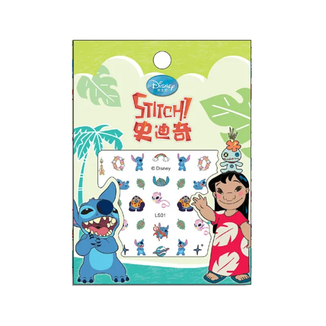 Frozen Princess Elsa Anna Makeup Nail Stickers Toys Disney Snow White Sophia Mickey Minnie Kids Cartoon Toys Action Figure Dolls Stitch Random 1set