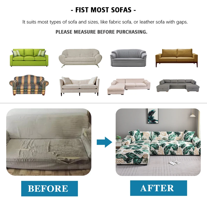 L Shape 2pcs Sofa Cover Elastic Spandex Stretch Sofa Covers Couch Cover for L-Shape Sofa Universal Washable Sofa Cover Non-Slip 4