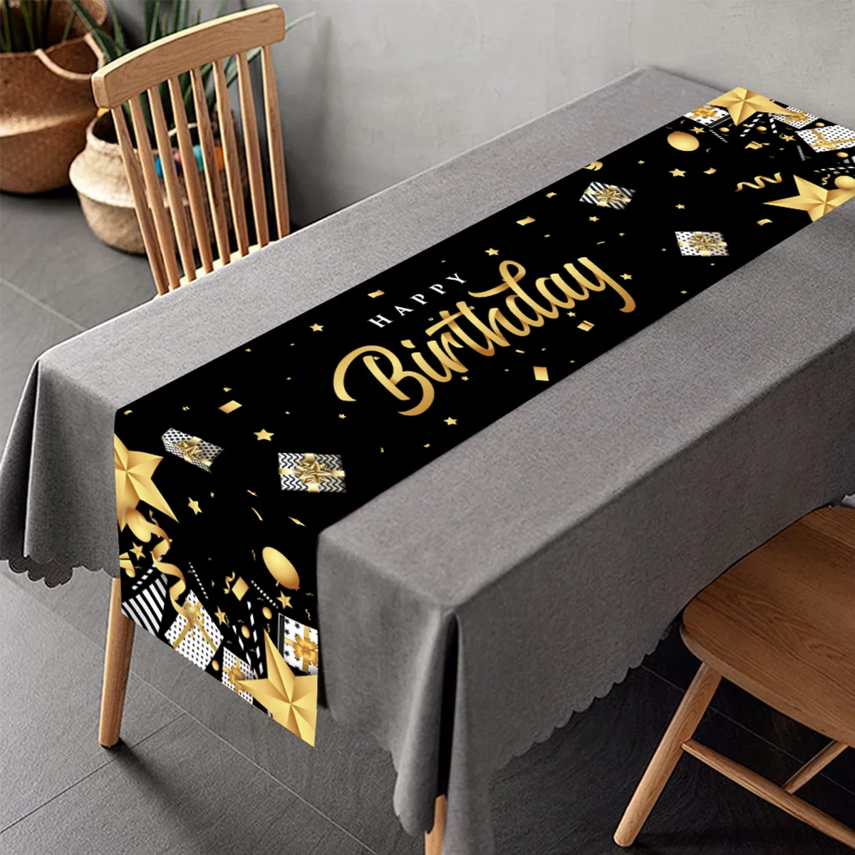 Runner Da Tavola Compleanno 180x35cm - Decorazione Feste Con Stampa Vivace - Foto 3