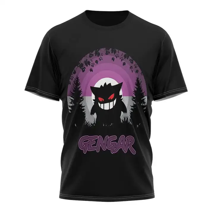 

Новые мужские и женские 3D футболки Pokemon Pikachu Gengar, спортивные и удобные детские футболки с коротким рукавом