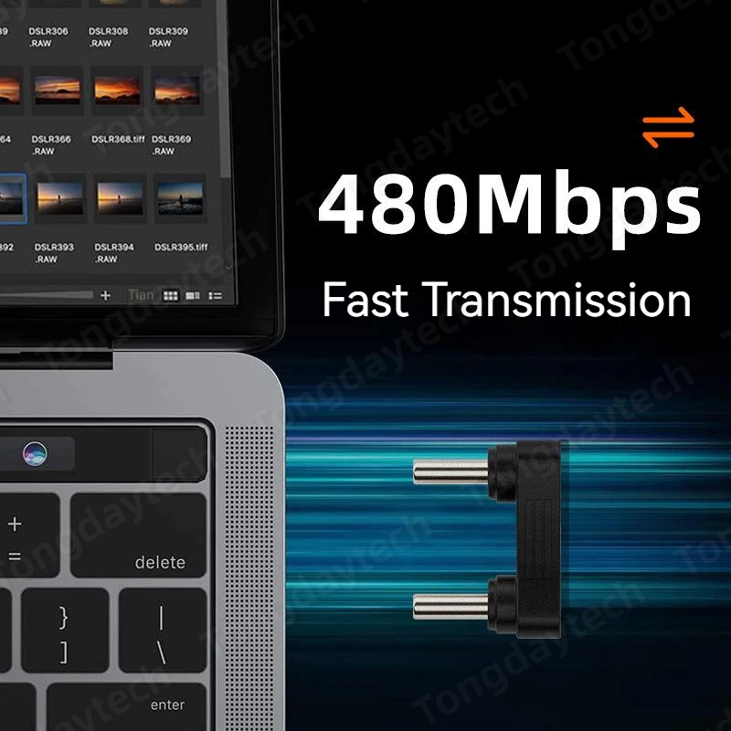 USB C타입 OTG 데이터 전송 어댑터, USB C 수-수 커넥터, 휴대폰 액세서리 태블릿용 충전 어댑터, 65W