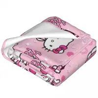 Fluffy Baby Blanket Hello Kitty Sofa Camp Nap Bedspread Cozy Flannel Blanket Bedroom Decor 3
