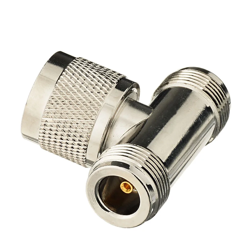 RF Coaxial Connector Adapter N Male to 2x Female 3 Way