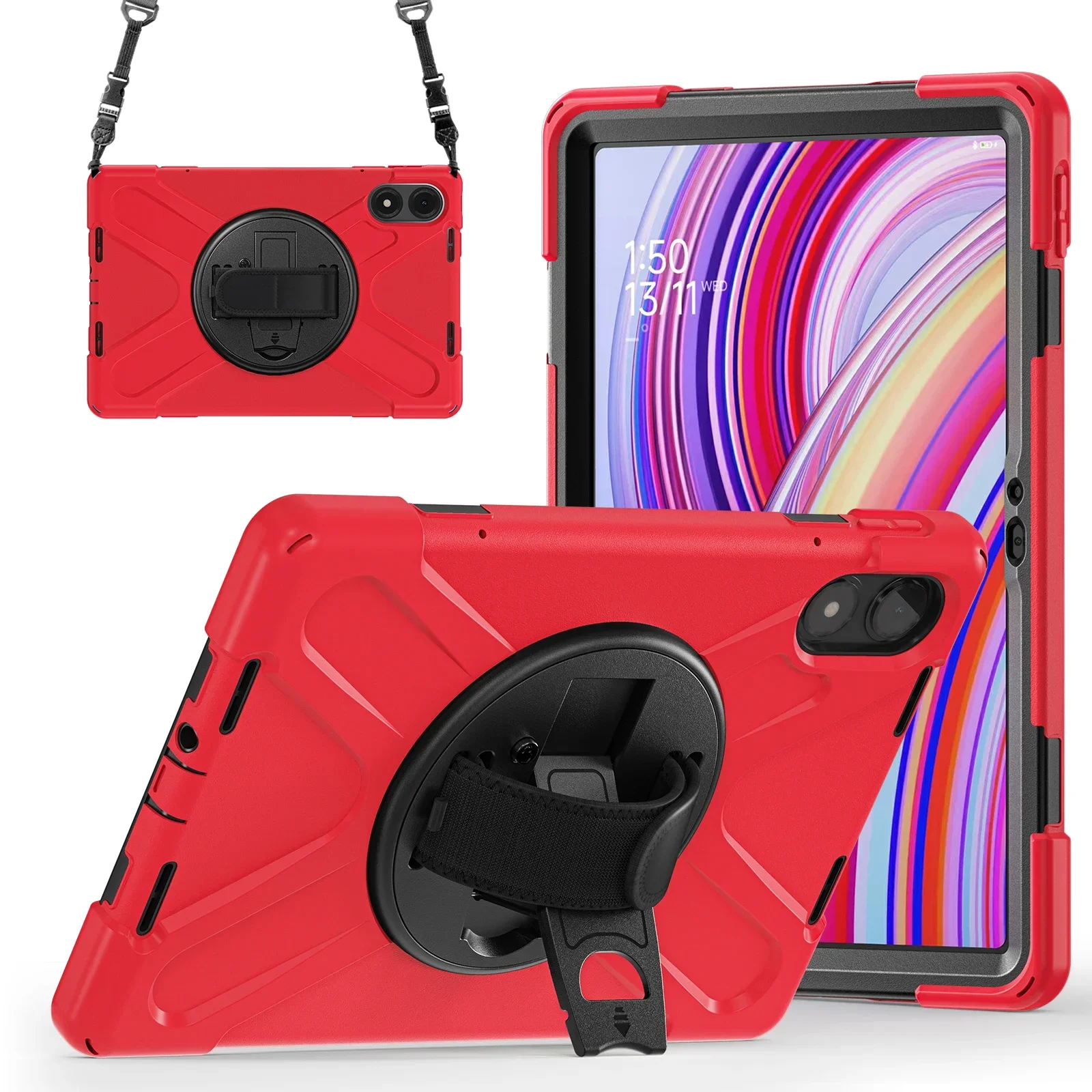 Kids Edition Shockproof Armor Tablet Cover with Stand and Strap
