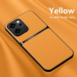 Luxury PU Leather Magnetic Phone Case - Premium Back Cover for OPPO F31 5G (Yellow)