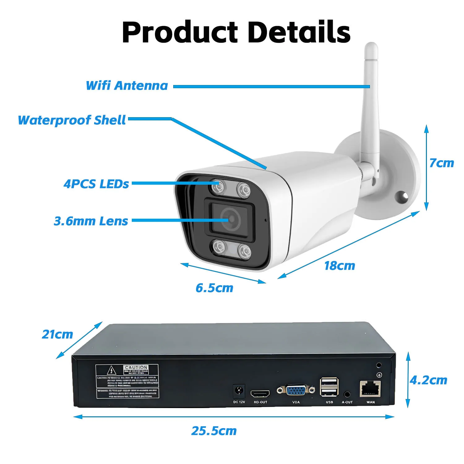 HJT 10CH NVR 세트 4K 8MP 무선 보안 Wifi 카메라 양방향 오디오 풀 컬러 및 IR 야간 버전 5MP 감시 비디오 키트 아웃도어