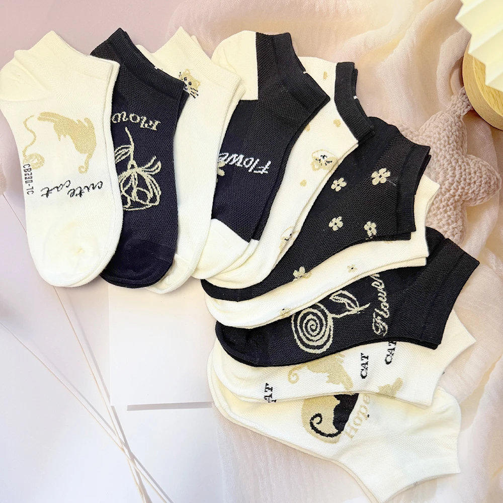 Women's Summer Mesh Ankle Athletic Running Socks Black&White&Gray Thin Low Cut Socks Breathable No Show Sports Men's Socks Image 11
