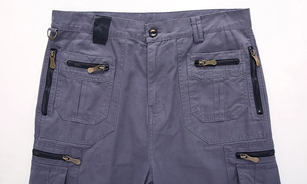 Knee ength Cargo Men Summer Casual Cotton Multi Pockets Breeches Cropped Short Trousers Military Camouflage Shorts_voghion.com