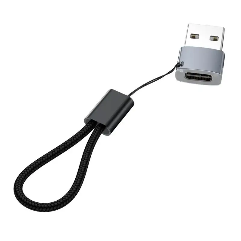 

USB 2.0 To C Adapter Light Up USB2.0 Male To Type C Female Connector With Data Transmission Charging Accessories With Lanyard