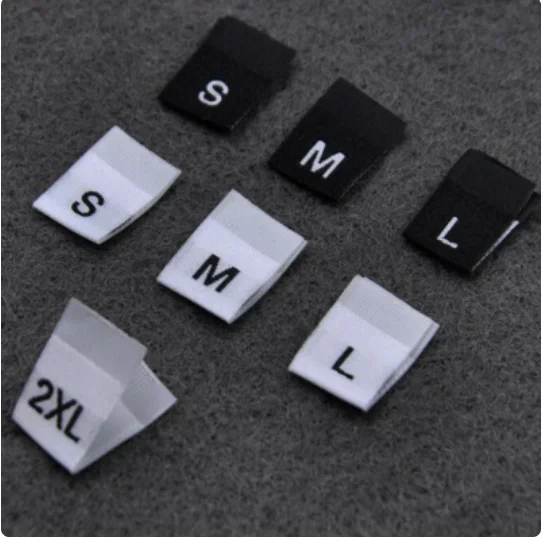 Description Picture 6 of item100pcs/lot FreeShipping Garment WoodenLockMachin Satin Woven Size Labels With Cut And Fold (XS-XXXL) Soft Clothing/Scarf Tags