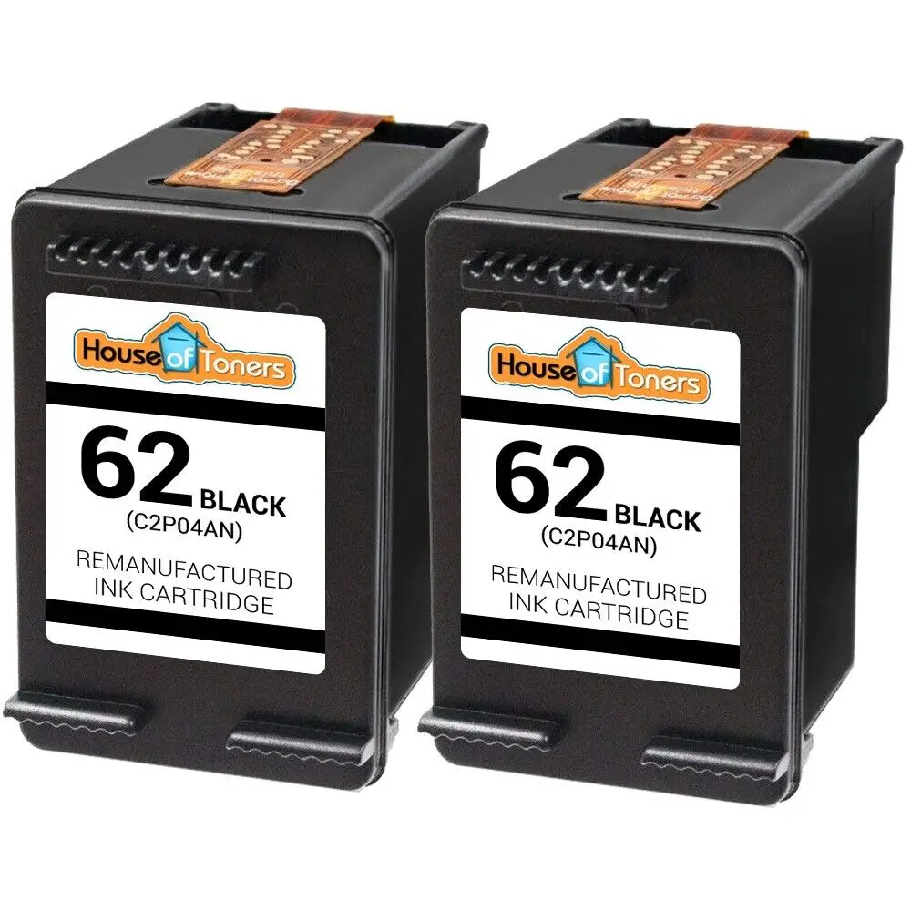 Cartucce Di Inchiostro Nero Riprodotte 2Pk Hp62 Per Envy 5500 5600 7600 8000 Series
