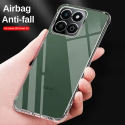 Luxury Silicone Airbag Shockproof Soft Case - Clear Shell Thin Design for Honor 200 Smart (Transparent)