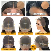 Perruque Lace Closure Wig Remy Naturelle, Cheveux Bouclés, Deep Wave, 4x4, 13x4, 13x6, Transparent HD 5