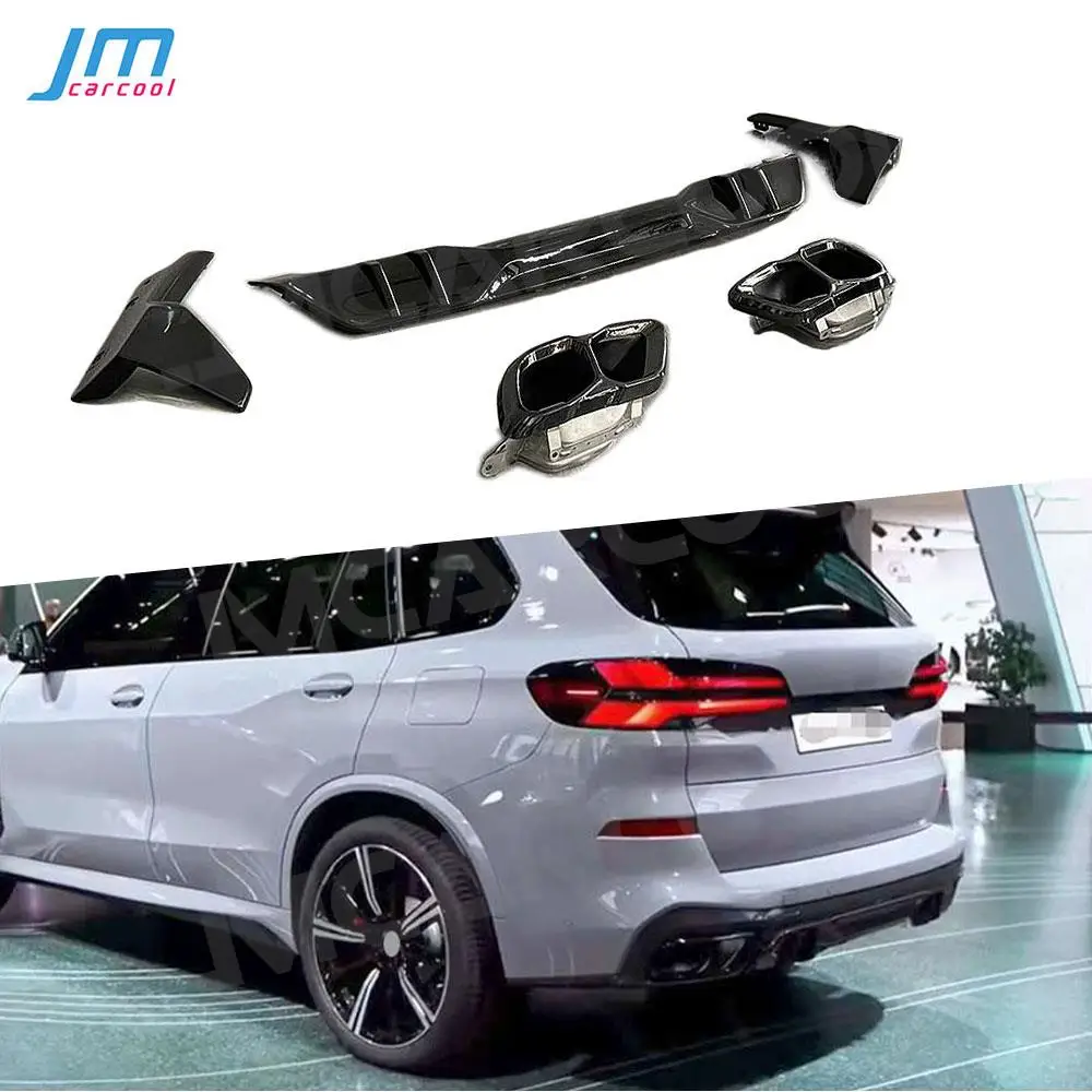 

Carbon Fiber Rear Bumper Lip Diffuser Spoiler For BMW X5 G05 LCI M Sport 2023+ Exhaust Tips Muffler Tail Bodykit ABS Car Stying