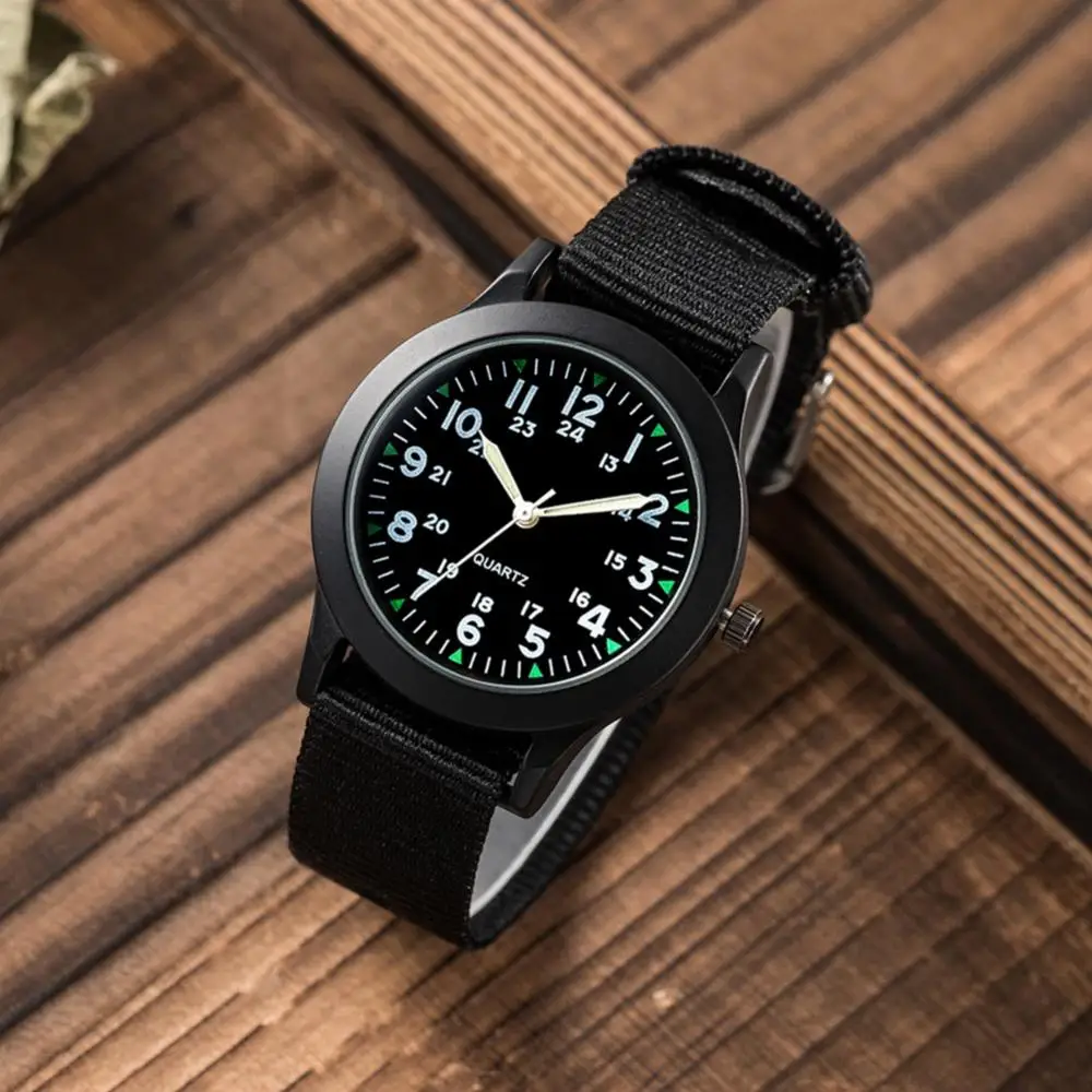 Men Sport Shock Resistant Wristwatches Fashion Men Round Dial Nylon Band Outdoor Sports Business Quartz Wrist Watch
