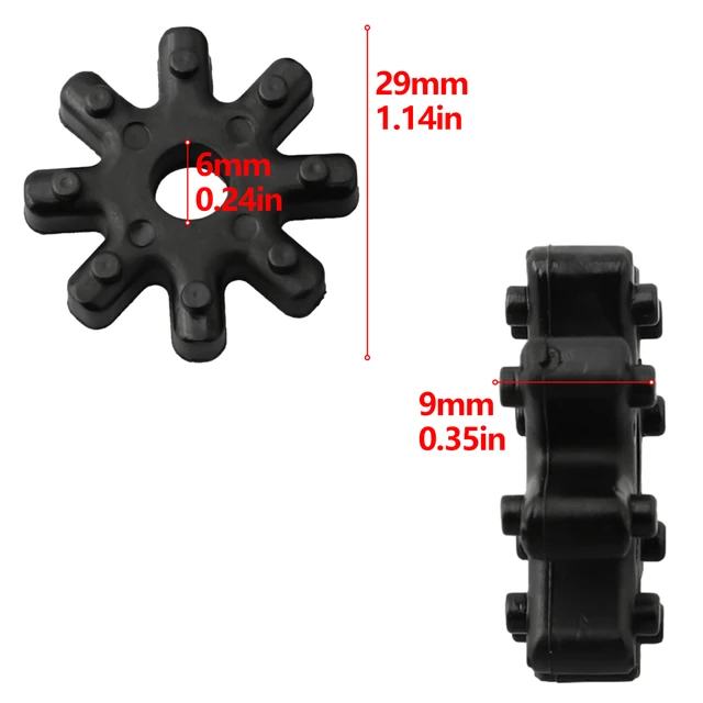 Cerfioo 4 PCS Automotive Flexible Steering Coupler Replacement, 56315-2K000FFF Steering Coupler Steering Column Motor, Retrofit Accessory, For Hyundai Elantra, Veloste, KIA Forte Sedan (Black): Automotive