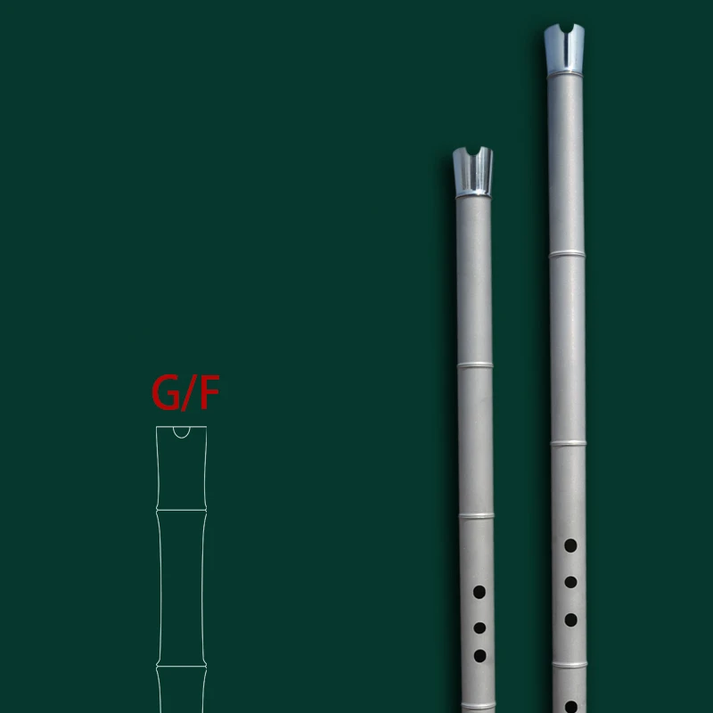 Titanium Alloy Flute Xiao Mirror Polished Frosted Metal Xiao Professional Level Thickened Chinese Vertical Bamboo Flute