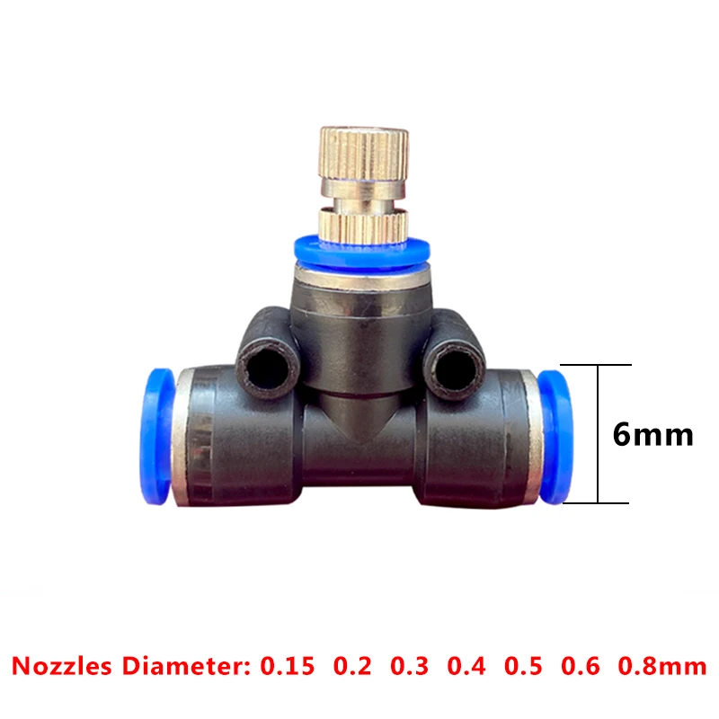 5pcs 6mm Nozzles Low Pressure Misting Cooling System Humidify Watering Landscaping Sprayer Atomizing Slip Lock Quick Connectors