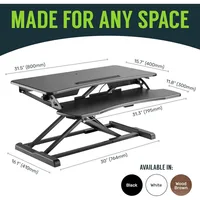 Standing Desk Converter Height Adjustable, MDF Wood, Sit Riser 2