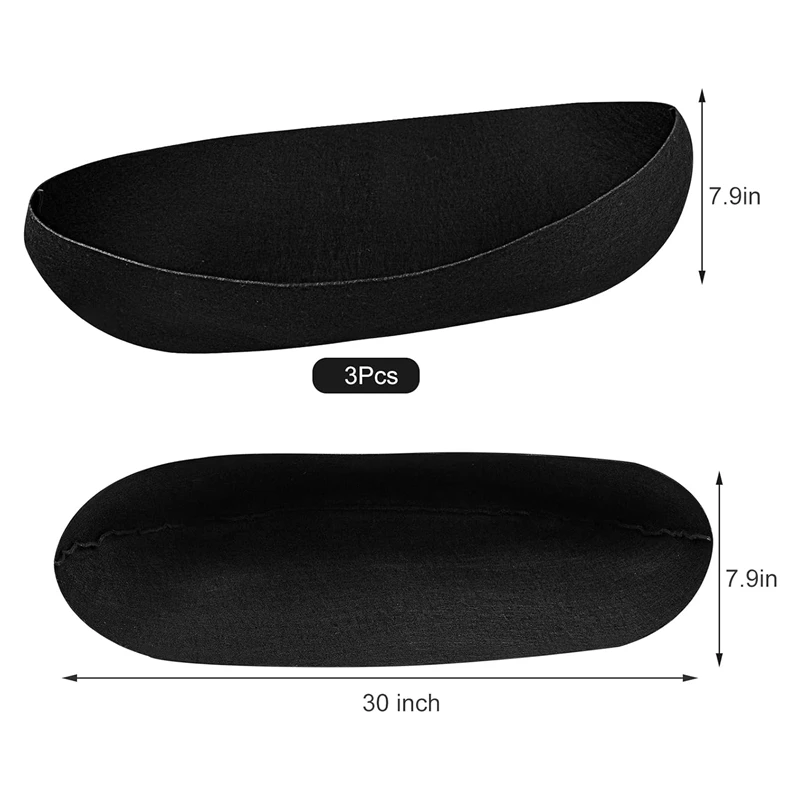 3PCS Plant Liner 30 Inch Fabric Window Box Liners Replacement Black Non-Woven Hanging Plant Liner