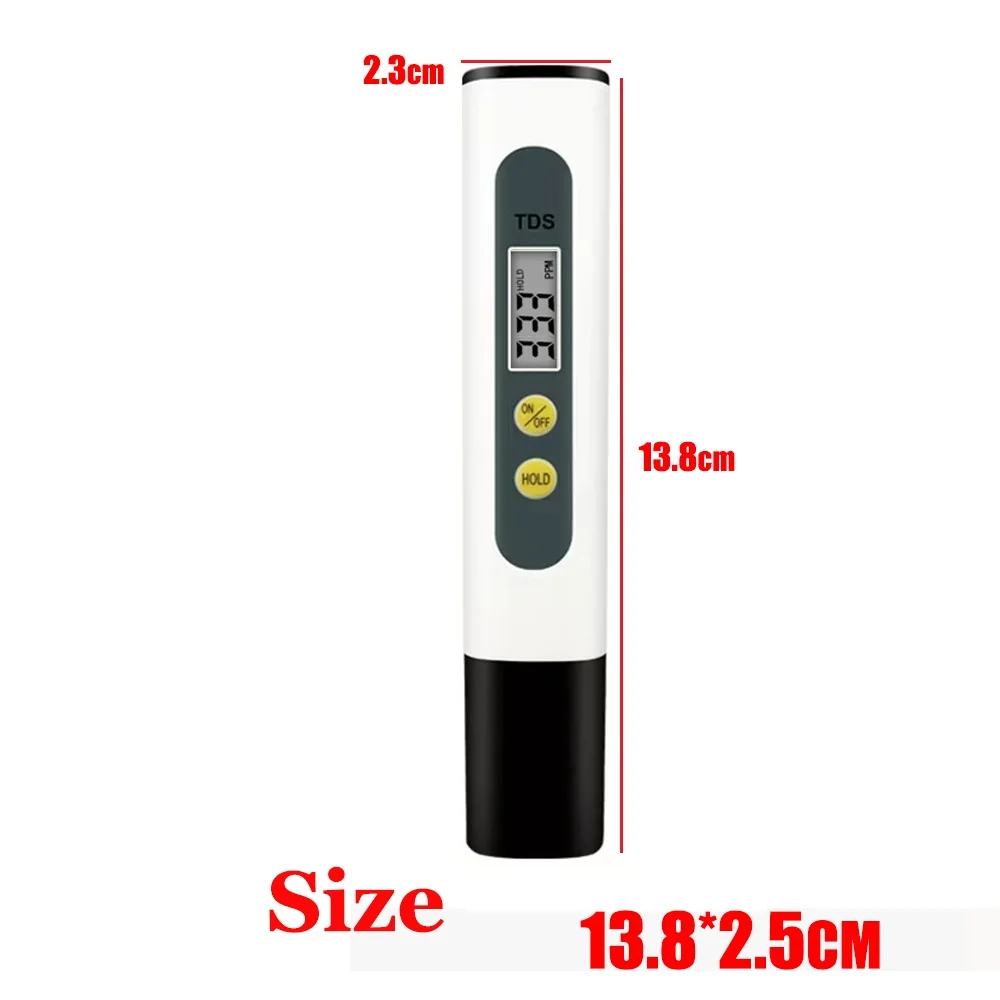 TDS Meter Digital Water Tester 0-9990ppm Drinking Water Quality Analyzer Monitor Filter Rapid Test Aquarium Hydroponics Pools