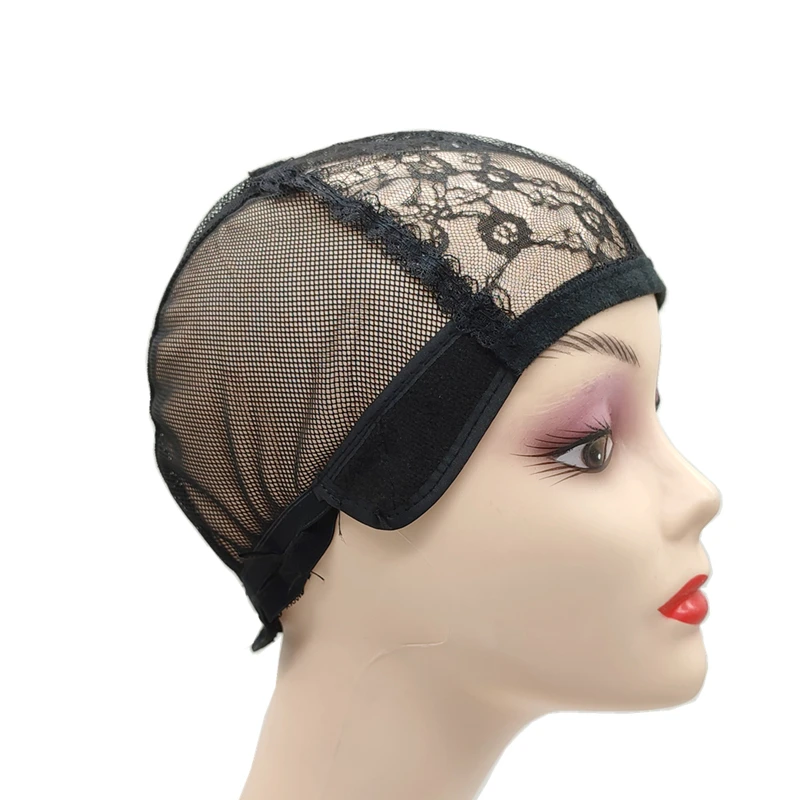 Wig Caps 1PC Black Wig Making Caps Double Lace Wig Caps For Making Wigs Adjustable Cap Weave for Wigs Black/Beige/Brown