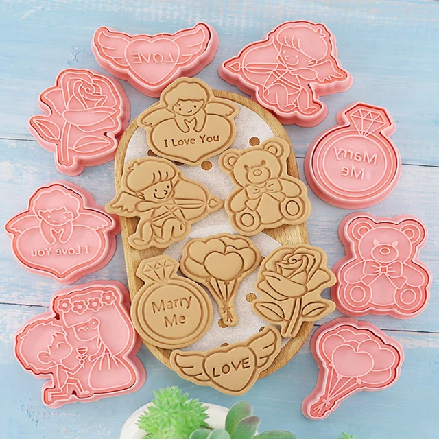 Valentine Day Cookie Cutter  Valentine Day Heart Cookies - 8pcs