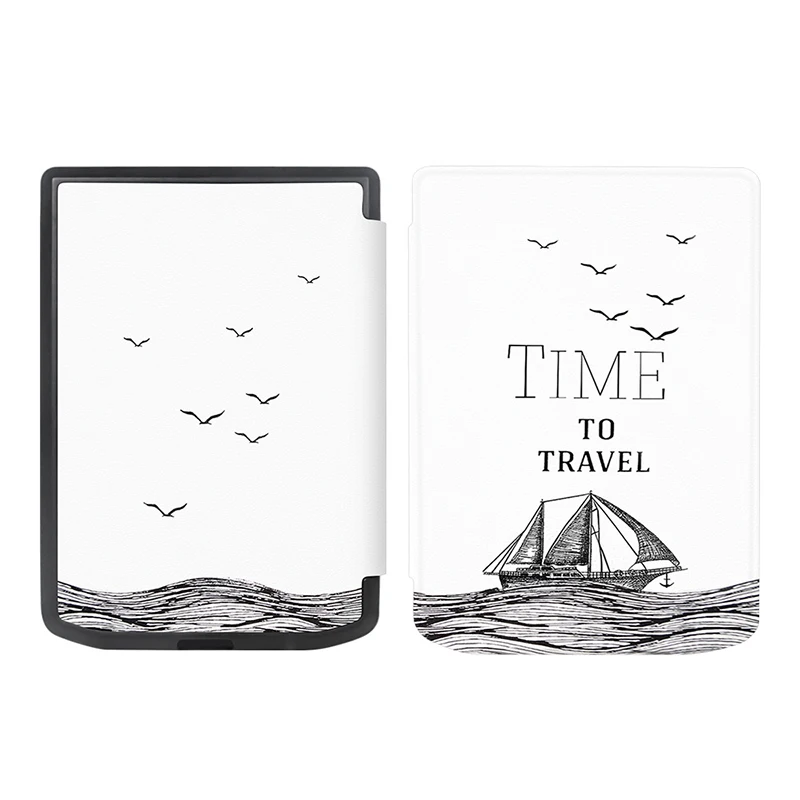 Artistic Style Handmade Soft Leather Magnetic Tablet Protective Shell E-Book Cover Case