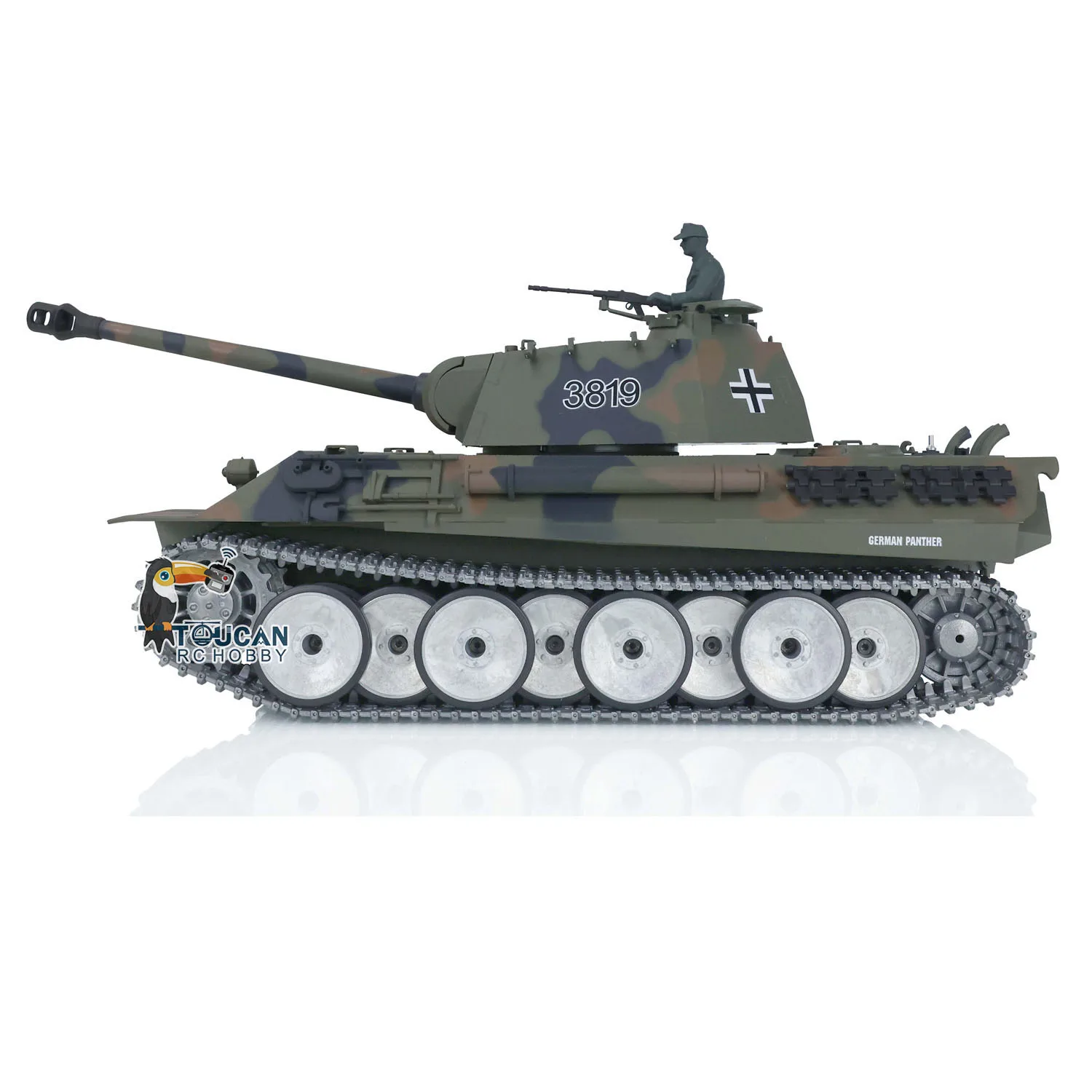 HENG LONG RTR 1/16 7.0 Customized Ver Panther V RC Tank 3819 Metal Tracks Wheels Bearings Army BB Toucan RC Hobby Toys TH17291 4